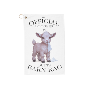 Barn Silky Fainting Goat Golf Towel - Kidding Cleanup & Everyday Farm Messes