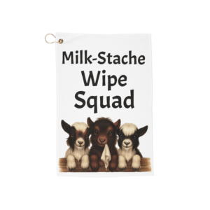 Milk-Stache Wipe Squad Barn Microfiber Golf Towel - Clip Corner for Noses & Spills
