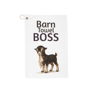 LaMancha Goat Kid 'Barn Boss' for Noses & Spills- Clip Corner Barn Microfiber Golf Towel