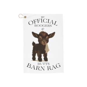 Brown Baby Silky Goat  Boogers & Butts Golf Towel - Kidding Cleanup & Everyday Farm Messes