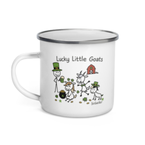 lucky little goats stick goats rock™ st. patty's day special enamel mug