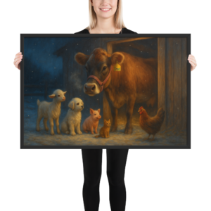 milk bar open blue hour barn framed poster