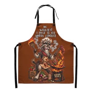 Stir Fry funny goat apron with No Worries I Have It All Under Control design