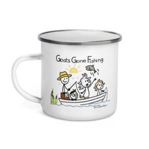 Stick Goats Rock™ Goats Gone Fishing - The One That Goat Away | Enamel Mug
