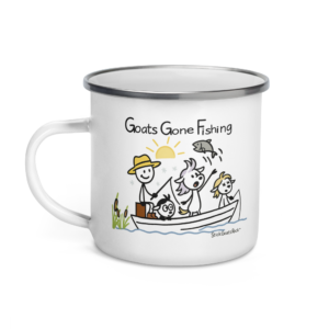 Stick Goats Rock™ Goats Gone Fishing - The Tug Is the Drug | Enamel Mug