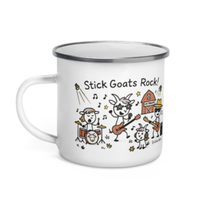 Stick Goats Rock™ We Came. We Grazed. We Rocked. | Enamel Mug