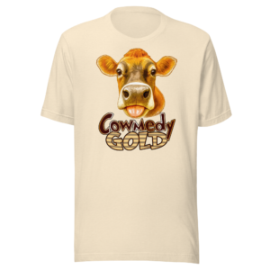 Traci Cow Snoot Boops – Cowmedy Gold T-Shirt